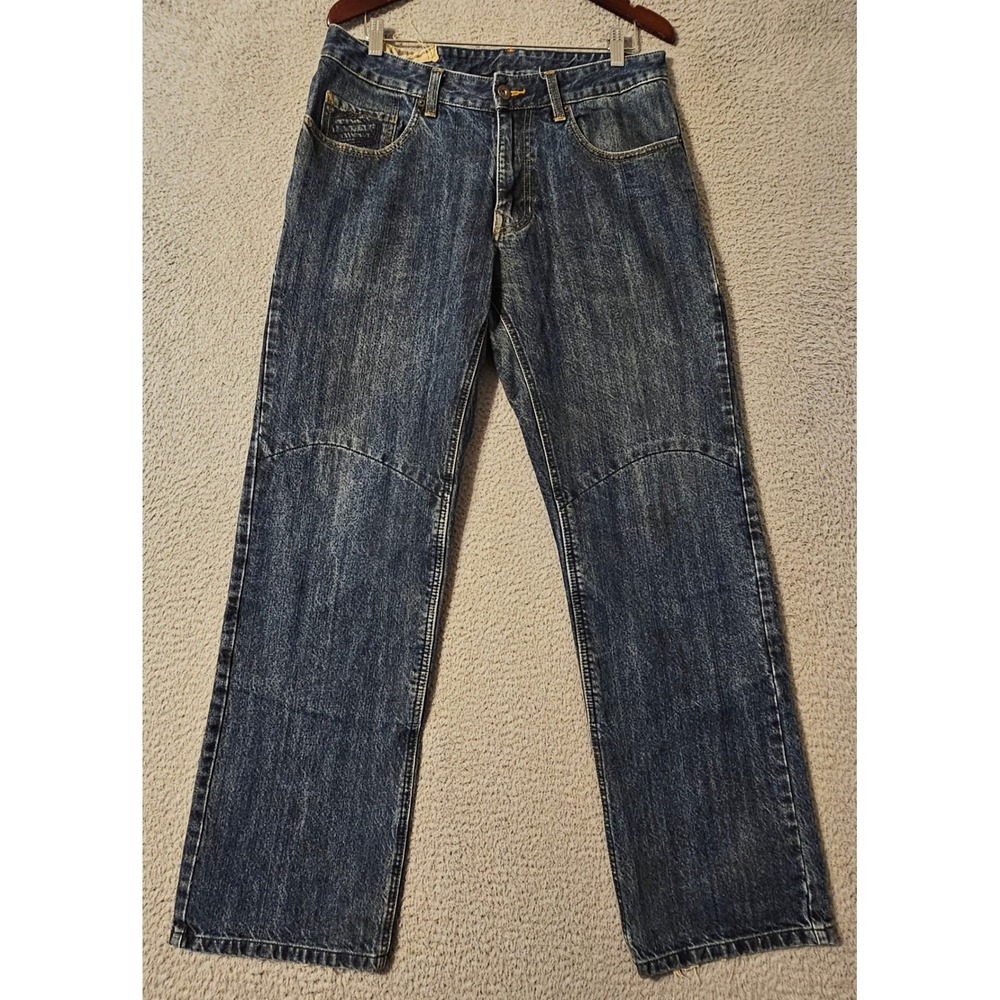 Shift Lodown Mens 34 x 32 Kevlar Reinforced Motorcycle Riding Jeans Blue Denim